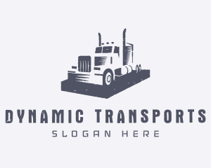 Gray Truck Transportation logo design