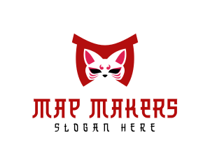 Japanese Fox Letter M logo design