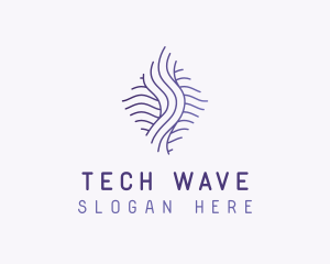 Gradient Fluid Waves logo design