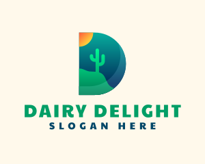 Desert Cactus Sun logo design