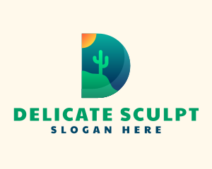 Desert Cactus Sun logo design