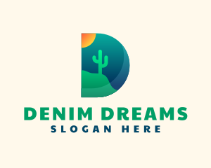 Desert Cactus Sun logo design