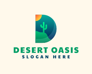 Desert Cactus Sun logo design