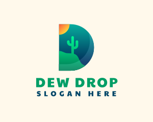 Desert Cactus Sun logo design