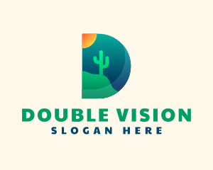 Desert Cactus Sun logo design