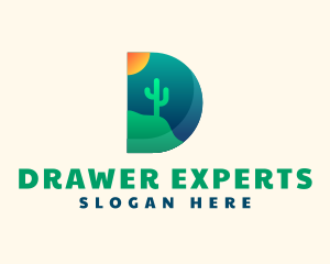 Desert Cactus Sun logo design