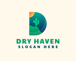 Desert Cactus Sun logo design