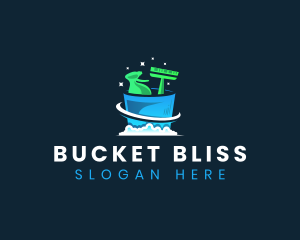 Cleaning Bucket Sanitation logo design