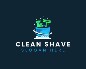 Cleaning Bucket Sanitation logo design