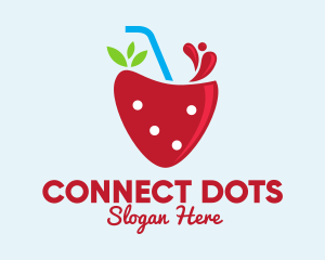 Fresh Strawberry Juice logo design