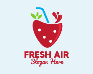 Fresh Strawberry Juice logo design