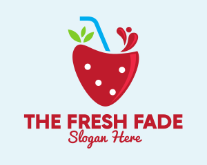 Fresh Strawberry Juice logo design