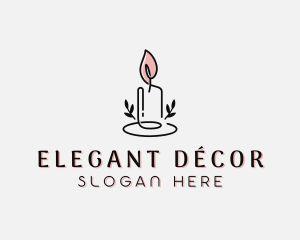 Leaf Candle Decoration logo design