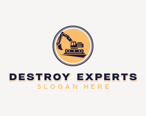 Demolition Quarry Excavator logo design