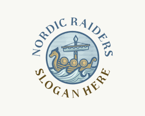 Viking Sail Ship logo design