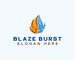 Flame Ice Element logo design