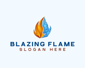 Flame Ice Element logo design