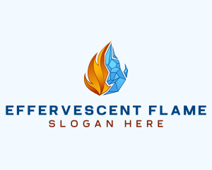 Flame Ice Element logo design