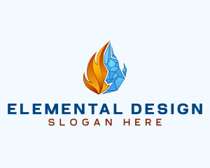 Flame Ice Element logo design