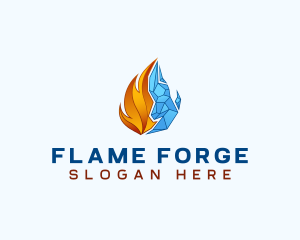 Flame Ice Element logo design