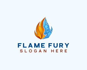 Flame Ice Element logo design