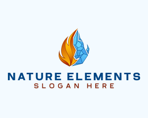 Flame Ice Element logo design