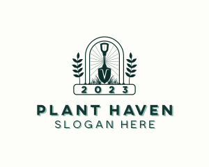 Plant Shovel Gardening logo design