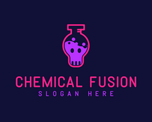 Poison Vial Skull logo design