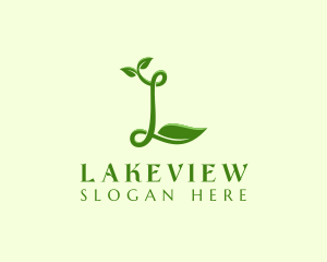 Natural Leaf Letter L logo design