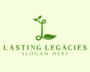 Natural Leaf Letter L logo design