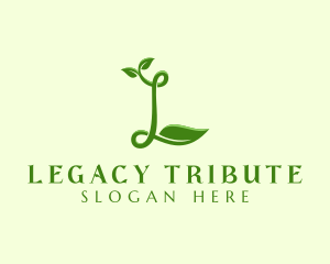 Natural Leaf Letter L logo design