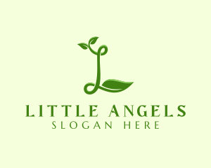 Natural Leaf Letter L logo design