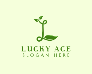 Natural Leaf Letter L logo design