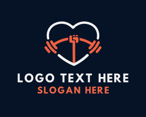 Weightlifting - Heart Weightlifting Fitness logo design