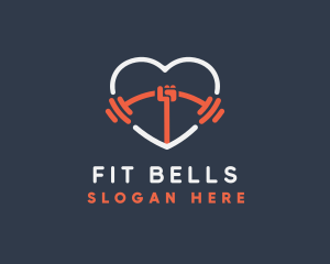 Heart Weightlifting Fitness logo design