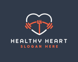 Heart Weightlifting Fitness logo design