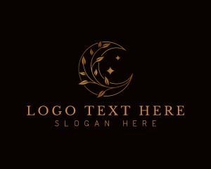 Elegant Moon Leaf logo