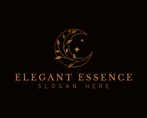 Elegant Moon Leaf logo design