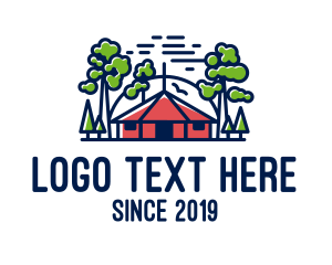 Tree Forest Hut logo design
