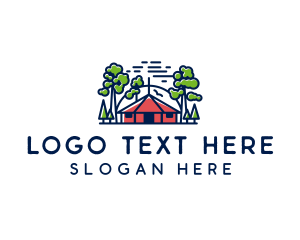 Tree Forest Hut logo design