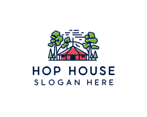 Tree Forest Hut logo design