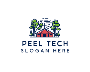 Tree Forest Hut logo design