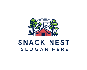 Tree Forest Hut logo design