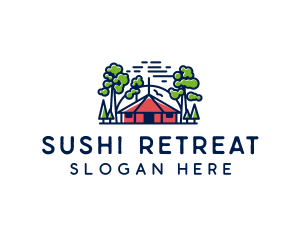 Tree Forest Hut logo design