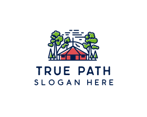 Tree Forest Hut logo design