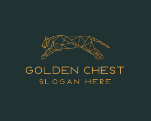 Gold Geometric Puma logo design