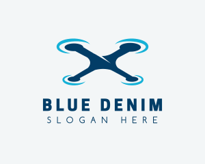 Blue Aircraft Drone logo design