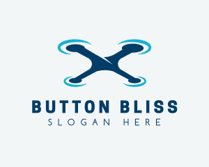 Blue Aircraft Drone logo design