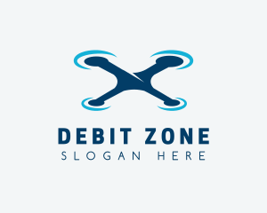 Blue Aircraft Drone logo design