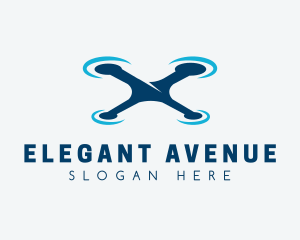 Blue Aircraft Drone logo design